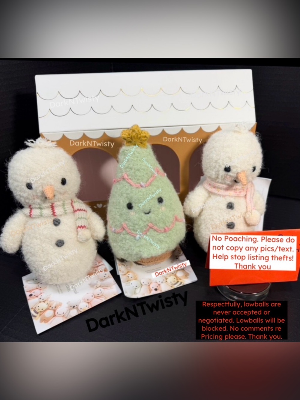 BNWT SET OF 3 CUDDLE + KIND ALPACA BOUCLE PLUSH 2 SNOWMEN AND 1 XMAS TREE